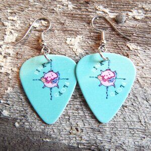 PINK FLOYD - Guitar Pick Earrings - Handmade "USA"
